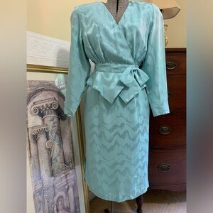 100% Silk New Vintage 2 Piece Accordion Pleated Skirt Set Size 6 by D’ore